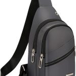 Yerchic Small Sling Bag Crossbody Shoulder Bag for Men Women Lightweight One Strap Backpack Casual Daypack for Daily Travel Outdoor, Black,5811